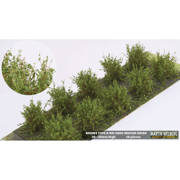 Bush A, stock type, height 20mm, medium green, 10 plants : Martin Uhlberg Non-scale WB-SAMG