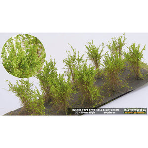 Bush B, stock type, height 40mm, light green, 10 plants : Martin Uhlberg Non-scale WB-SBLG
