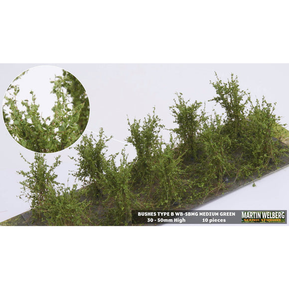 Arbusto B, tipo estándar, 40 mm de altura, verde medio, 10 plantas: Martin Wuerlberg Sin escala WB-SBMG
