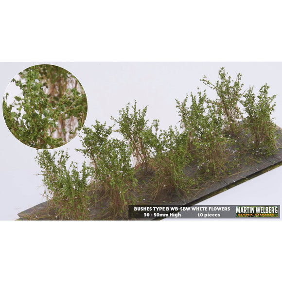 Bush B, stock type, height 40mm, white, 10 plants : Martin Wuerlberg Non-scale WB-SBW