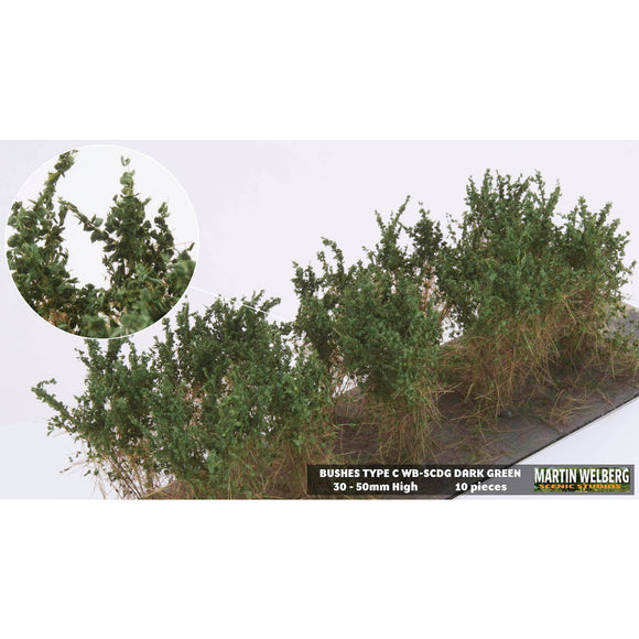 Arbusto C, tipo stock, altura 40 mm, verde oscuro, 10 plantas: Martin Uhlberg Sin escala WB-SCDG