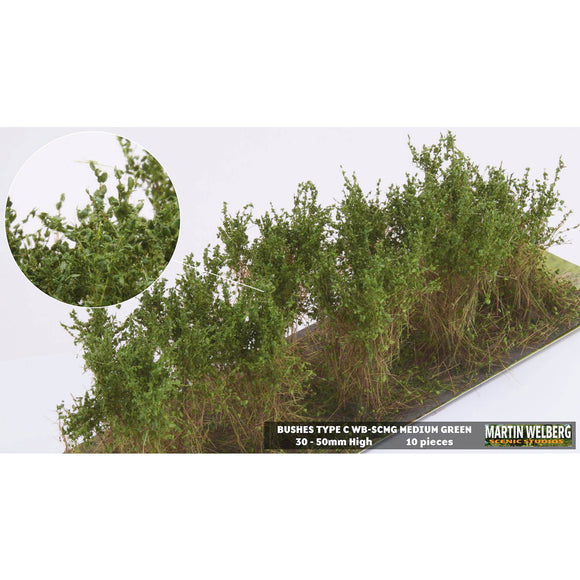 Arbusto C, tipo estándar, 40 mm de altura, verde medio, 10 plantas: Martin Uhlberg Sin escala WB-SCMG