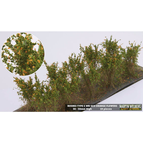 Bush C, stock type, height 40mm, orange, 10 plants : Martin Uhlberg Non-scale WB-SCO