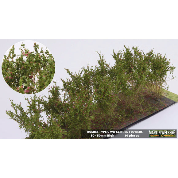 Bush C, stock type, height 40mm, red, 10 plants : Martin Uhlberg Non-scale WB-SCR