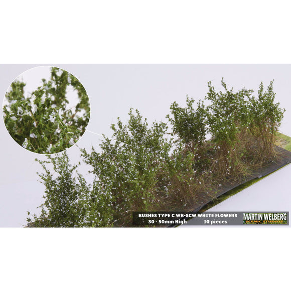 Bush C, stock type, height 40mm, white, 10 plants : Martin Uhlberg Non-scale WB-SCW
