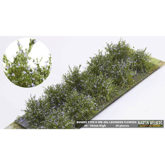 Bush D, stock type, height 20mm, 10 lavender plants : Martin Wuerlberg Non-scale WB-SDL