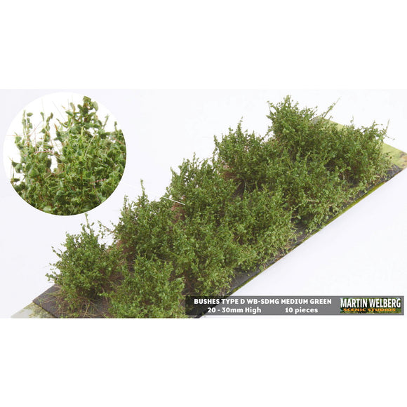 Bush D stock type, height 20mm, medium green, 10 plants : Martin Uhlberg Non-scale WB-SDMG