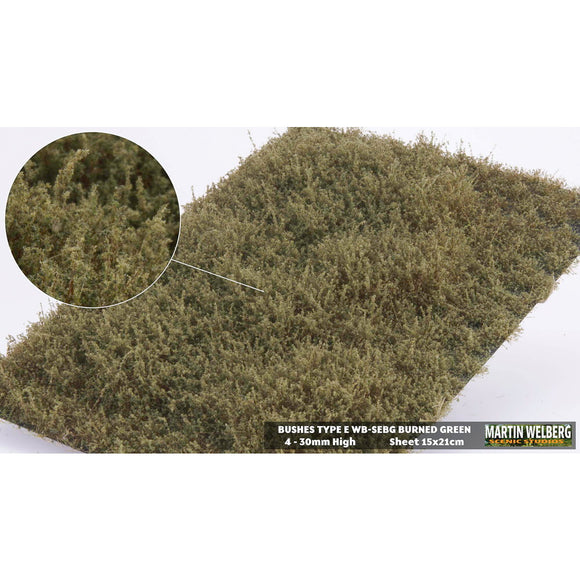 Bush E, grass type, height 20mm, burnt green : Martin Uelberg Non-scale WB-SEBG
