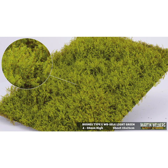 Bush E, grass type, 20mm height, light green : Martin Uhlberg Non-scale WB-SELG