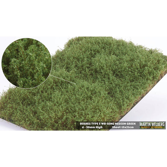 Bush E, grass type, 20mm height, medium green : Martin Uhlberg Non-scale WB-SEMG