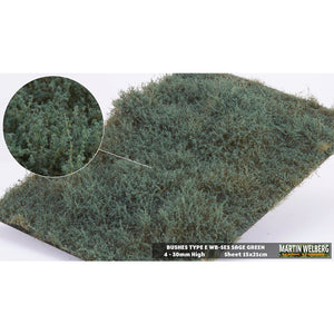 Bush E, grass type, 20mm high, sage green : Martin Uhlberg Non-scale WB-SES
