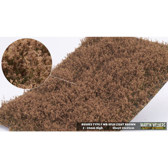 Bush F, grass type, height 15mm, light brown : Martin Uhlberg Non-scale WB-SFLB