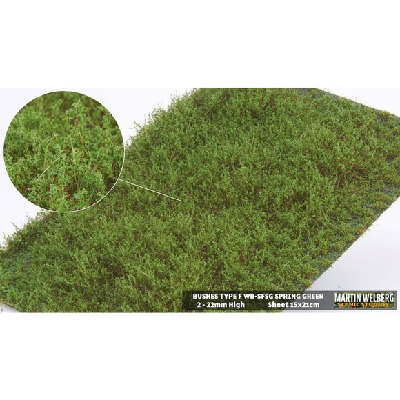 Bush F, grass type, height 15mm, spring green : Martin Uelberg Non-scale WB-SFSG