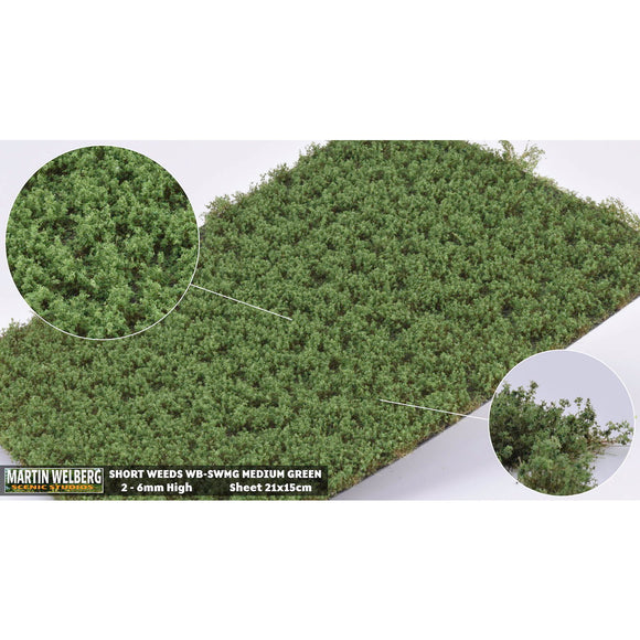 Tipo Pelado (Weed Medium Green) Altura 6mm : Martin Uhlberg Non-Scale WB-SWMG