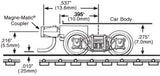 Arch Bar Bogie con acoplador (mango corto) : Micro Trains Complete N(1:160) 302001