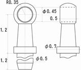 Perillas de pasamanos, altura 1,2 mm, para líneas de 0,4 mm, 6 piezas: Sakatsuo Detailing, sin escala 5002
