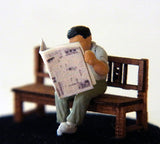 Sakatsu Dolls Series Manabe Collection - A Man Sitting and Reading Newspaper : Sakatsu Painted Complete HO(1:87) 7514
