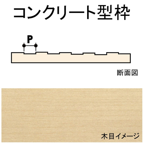 Concrete formwork 1.6 x 1.6 x 88 x 609 mm, sheet of 2 : Northeastern Wood, non-scale 70415