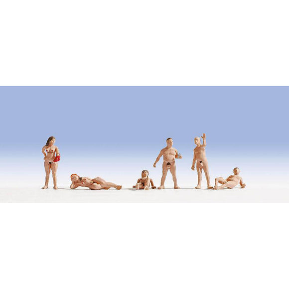 Nudist (bathing naked): Noch painted complete set HO(1:87) 15843