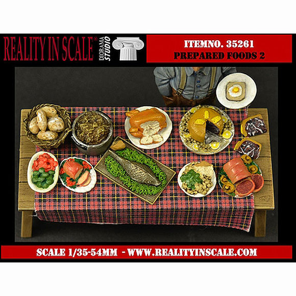 Set de comida servida 2 : Reality a escala kit sin pintar escala 1:35 RIS35261