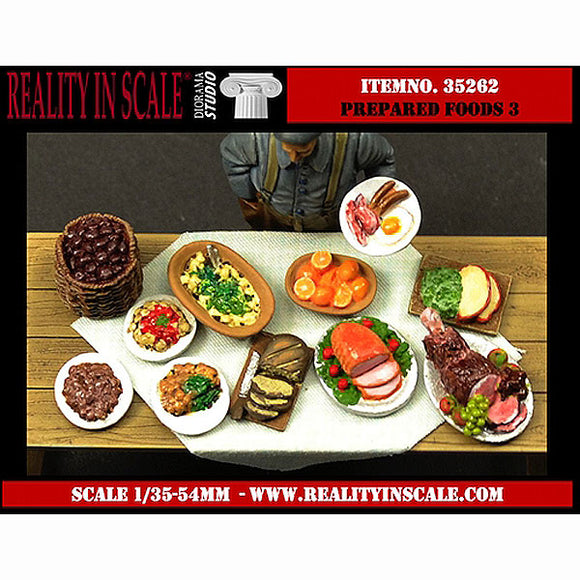 Set de comida servida 3 : Reality a escala kit sin pintar escala 1:35 RIS35262