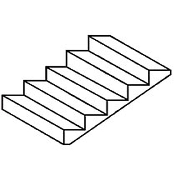 Staircase 100 x 54 mm: Plastruct plastic material, non-scale STEP-2 90951