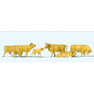 6 头奶牛（棕色泽西）：Preiser - 成品 HO (1:87) 10147
