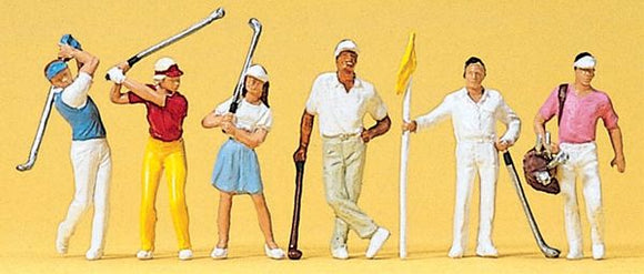 People Playing Golf : Preiser - Painted Finish HO(1:87) 10231