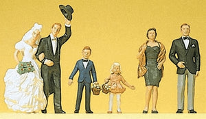 Bride, groom and guest: Preiser, complete painted HO (1:87) 10339