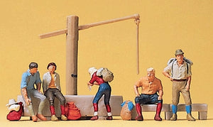 Climbers (Hikers) taking a break at a water hole : Prizer Painted Finish HO(1:87) 10441