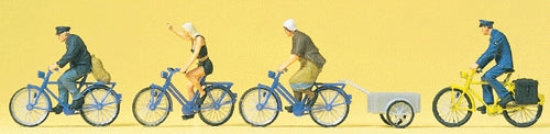 Personas en bicicleta : Preiser - Acabado pintado HO(1:87) 10507