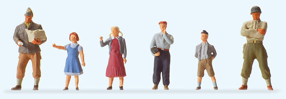 American Soldiers and Children circa 1950: Preiser - Painted HO(1:87) 10613