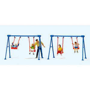 Children Playing on the Swing: Preiser - Painted Finish HO(1:87) 10630
