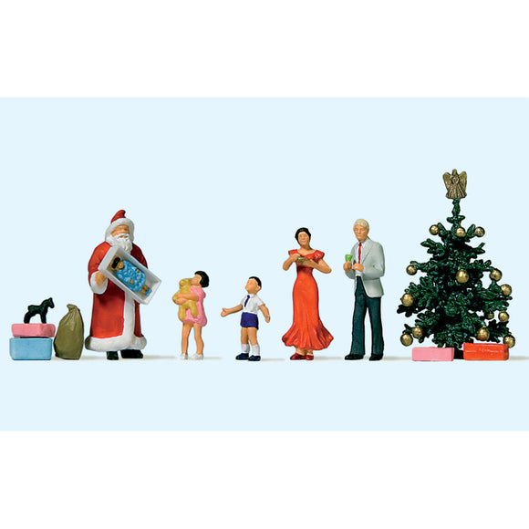 Christmas Set (Father Christmas, Tree, Children) : Preiser - Finished product set HO(1:87) 10652