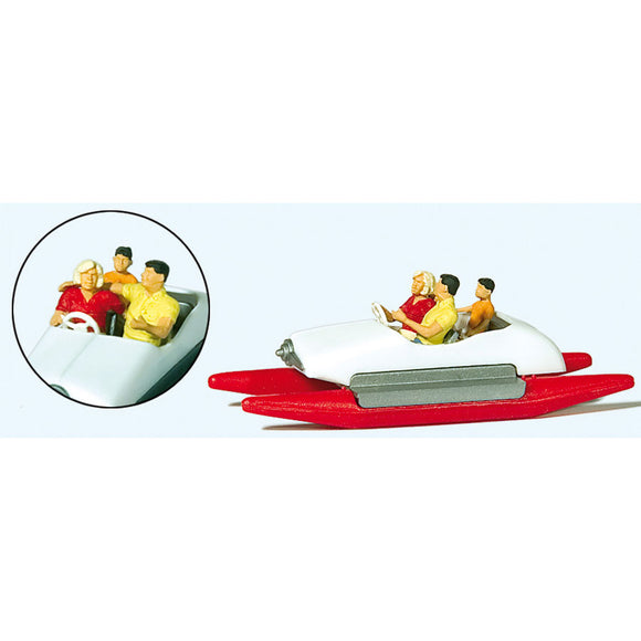 Pedal Boating Family (2) : Preiser Painted Complete HO(1:87) 10683