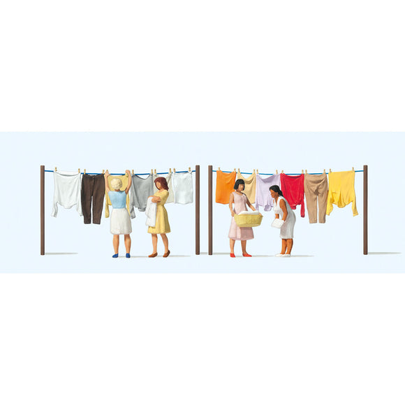 Mujeres tendiendo ropa : Preiser Producto terminado HO(1:87) 10741