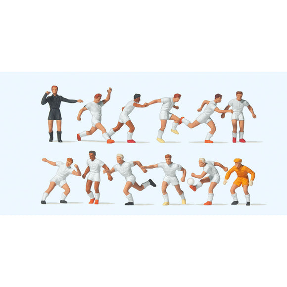 Football team and referee (white shirt, white trousers): Preiser - painted HO(1:87) 10762