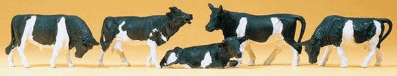 5 Dairy Cows : Preiser - Finished product HO(1:87) 14155