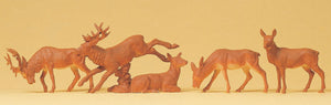5 ciervos : Preiser - pintado HO (1:87) 14179