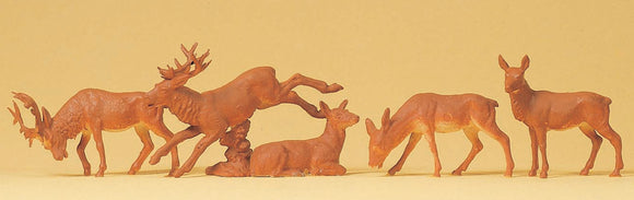 5 ciervos : Preiser - pintado HO (1:87) 14179