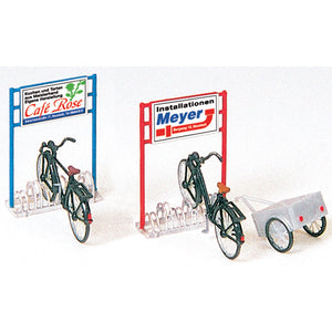 Bicycle stand, bicycle and rear car: Prizer unpainted kit HO (1:87) 17163