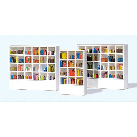 Books and Bookshelves: Preiser unpainted kit HO (1:87) 17243