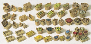 Woven baskets with vegetables and fruit: Prizer kit HO(1:87) 17502