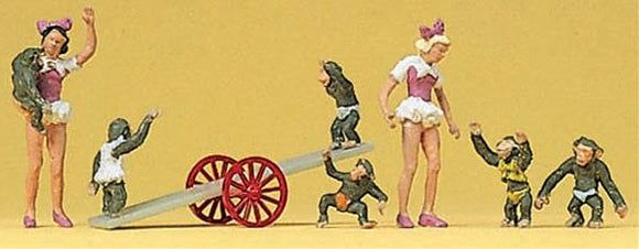 Mujer de circo y mono: Preiser - Acabado pintado HO(1:87) 20257
