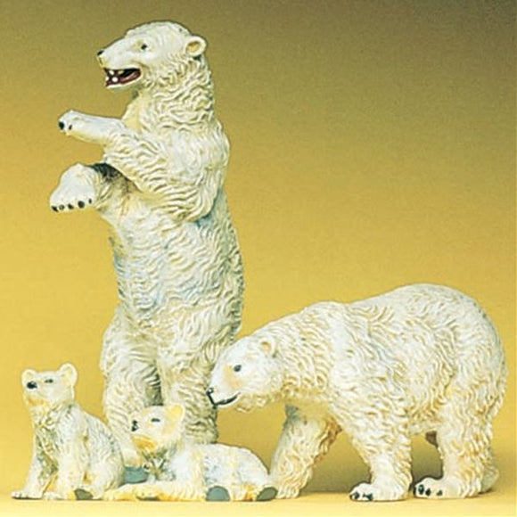 4 Polar Bears : Preiser - Painted HO(1:87) 20384