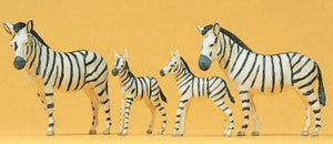 4 Zebras : Preiser - Painted HO(1:87) 20387