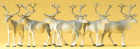 6 Reindeer : Preiser - Painted HO(1:87) 20394