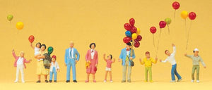 Vendedor y cliente de globos: Preiser - Painted HO (1:87) 24659