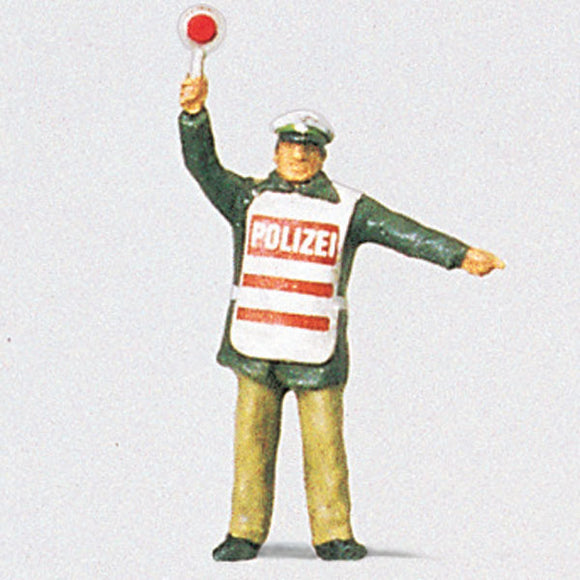 Police Officer in Safety Clothing : Preiser - Painted Finish HO(1:87) 28012