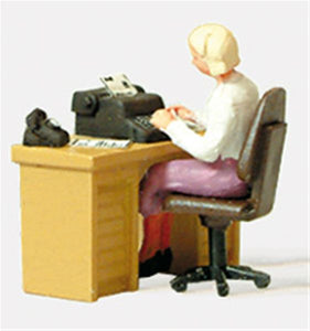 Secretary at work at desk : Preiser - Finished product version HO(1:87) 28094